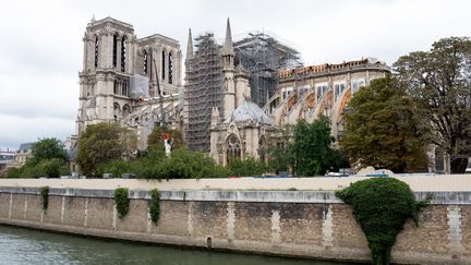 Notre-Dame de Paris en septembre 2019, après l'incendie. (JULIETTE AVICE / HANS LUCAS)