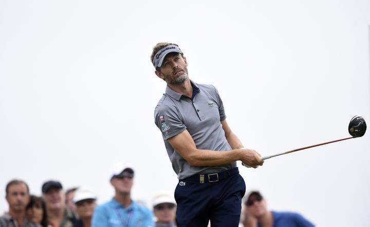 Raphaël Jacquelin lors du deuxième tour des&nbsp;Portugal Masters&nbsp;le 21 octobre 2016. (FRANCISCO LEONG / AFP)