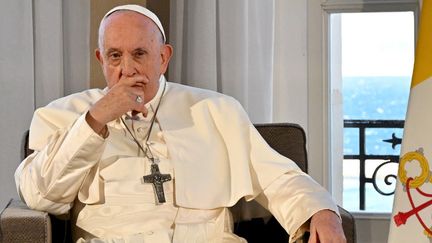 Le pape François au palais du Pharo, à Marseille, le 23 septembre 2023. (ANDREAS SOLARO / AFP)