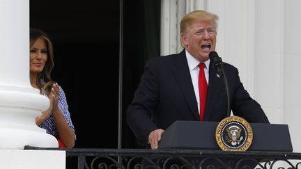 Donald Trump lors de la fête nationale américaine, le 4 juillet 2018, à Washington, aux Etats-Unis.&nbsp; (YURI GRIPAS / CONSOLIDATED NEWS PHOTOS / AFP)