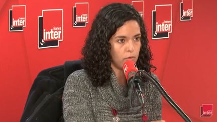 Manon Aubry, qui va conduire la liste de La France insoumise aux élections européennes en mai prochain, le 18 décembre 2018. (RADIO FRANCE / FRANCE INTER)