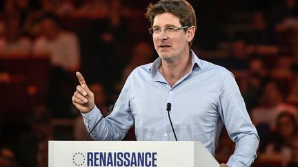 Pascal Canfin, numéro 2 de la liste "Renaissance", lors d'un meeting à Aubervilliers, le 30 mars 2019. (STEPHANE DE SAKUTIN / AFP)