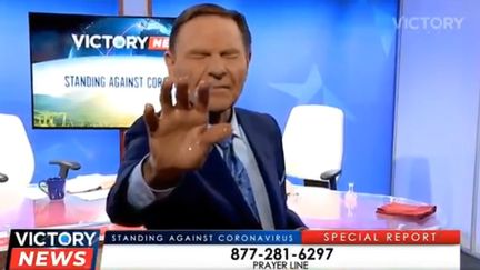 Kenneth Copeland&nbsp;à la télévision américaine, le 11 mars 2020. (COPIE D'ECRAN TWITTER)