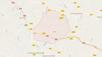 Le village de Trivy (Saône-et-Loire), où était située l'exploitation de l'éleveur de bovins abattu par les gendarmes.&nbsp; (GOOGLE MAPS)