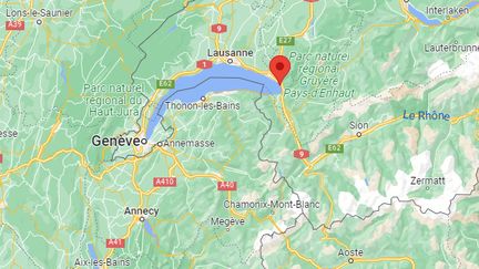 Quatres personnes sont mortes après qu'une famille de ressortissants français s'est jetée du balcon d'un appartement, jeudi 24 mars 2022, à Montreux (Suisse). (GOOGLE MAPS)