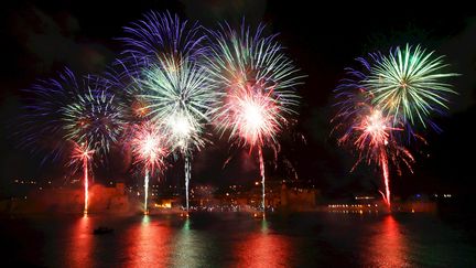 Un feu d'artifice à Collioure (Pyrénées-Orientales), le 16 août 2015. (MICHEL CLEMENTZ / MAXPPP)