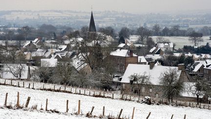 &nbsp; (La commune d'Etouvy, dans l'Orne. Le département est concerné par l'alerte orange neige © Maxppp)