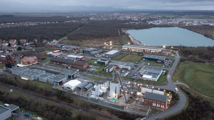 Aerial view of the Stocamine hazardous waste storage center in Wittelsheim (Haut-Rhin), taken on January 11, 2023. (SEBASTIEN BOZON / AFP)