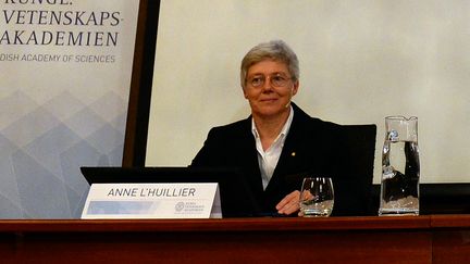 La physicienne Anne L'Huillier à Stockholm (Suède), le 6 octobre 2015. (JONATHAN NACKSTRAND / AFP)