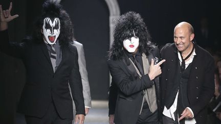 Gene Simmons et Paul Stanley le 11 janvier 2014 au défilé de John Varvatos.
 (Antonio Calanni/AP/SIPA)