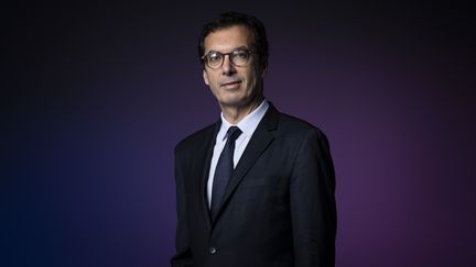 Jean-Pierre Farandou, le nouveau président du directoire de la SNCF, le 26 septembre 2019, à Paris.&nbsp; (LIONEL BONAVENTURE / AFP)