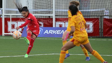 Dijon et Rodez s'affrontent en D1 Arkema, le 25 mars 2023. (NICOLAS GOISQUE / MAXPPP)