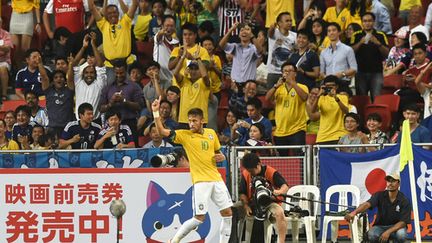 Neymar est en forme : déjà auteur de huit buts en Liga, il vient de signer un quadruplé sous les couleurs du Brésil. (ROSLAN RAHMAN / AFP)