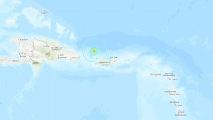 Le site de l'Institut d'études géologiques des Etats-Unis (USGS) signale un séisme au large de Porto Rico, le 24 septembre 2019. (USGS)