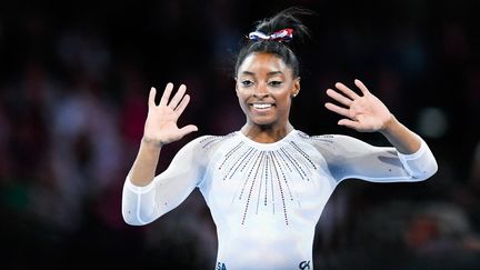 La gymnaste Américaine Simone Biles, le 10 octobre 2019. (TOM WELLER / DPA)