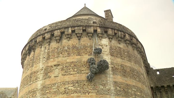 Oeuvre de Vincent Mauger sur les remparts du château de Fougères (France 3 Grand Ouest)