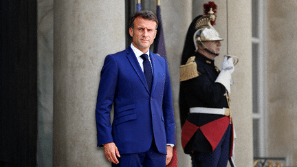 Le président de la République, Emmanuel Macron, le 26 juin 2023. (LUDOVIC MARIN / AFP / HELOISE KROB / FRANCEINFO)