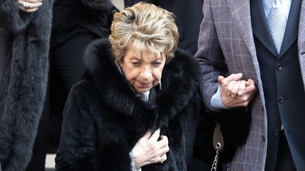 L'actrice&nbsp;Marthe Mercadier&nbsp;devant l'&eacute;glise Saint-Roch &agrave; Paris,&nbsp;lors des fun&eacute;railles d'Annie Girardot, le 4 mars 2011.&nbsp; (LOIC VENANCE / AFP)