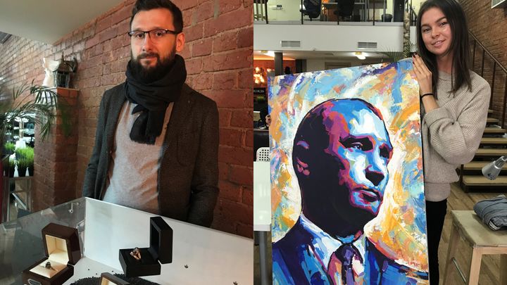 Gleb, créateur de bijoux, et Yulia, artiste peintre, à Moscou, en mars 2018. (PIERRICK BONNO / RADIO FRANCE)