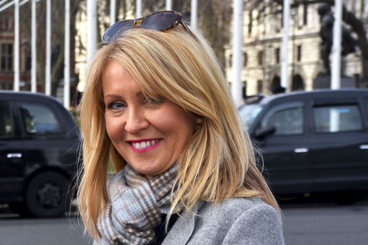 L'ancienne secrétaire d'Etat au Travail,&nbsp;&nbsp;Esther McVey, devant le Parlement britannique, le 18 mars 2019, à Londres. (ALBERTO PEZZALI / NURPHOTO/AFP)