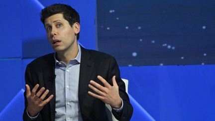 Sam Altman, pionnier de l'intelligence artificielle, lors d'une conférence à San Francisco (Californie, Etats-Unis), le 16 novembre 2023. (ANDREW CABALLERO-REYNOLDS / AFP)