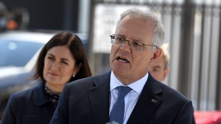 Le Premier ministre australien Scott Morrison,&nbsp;le 9 novembre 2021,&nbsp;à Melbourne. (WILLIAM WEST / AFP)