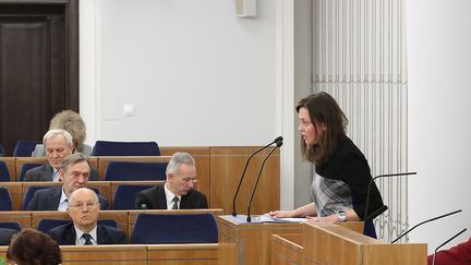 La vice-ministre de la Justice,&nbsp;Monika Zbrojewska, a &eacute;t&eacute; limog&eacute;e apr&egrave;s avoir &eacute;t&eacute; interpell&eacute;e ivre au volant. (KATARZYNA CZERWIŃSKA / SENAT RZECZYPOSPOLITEJ POLSKIEJ)