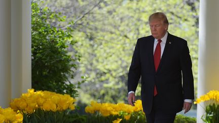 Le président américain, Donald Trump, à la Maison Blanche, à Washington (Etats-Unis), le 10 avril 2017. (MANDEL NGAN / AFP)