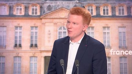 &nbsp;Adrien Quatennens, jeudi 31 mars 2022, sur franceinfo. (FRANCEINFO / RADIO FRANCE)