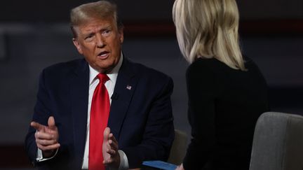 Donald Trump, during a public meeting organized by "Fox News"in Greenville, South Carolina (United States), February 20, 2024. (JUSTIN SULLIVAN / GETTY IMAGES NORTH AMERICA / AFP)