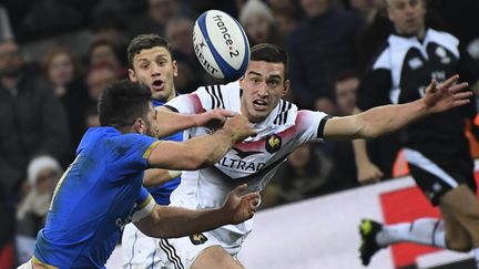 Baptiste Couilloud avec le maillot de l'équipe de France contre l'Italie en 2018 (CHRISTOPHE SIMON / AFP)