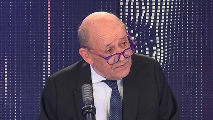 Jean-Yves Le Drian, ministre de l'Europe et des Affaires Etrangères, le 16 septembre 2021 sur franceinfo. (FRANCEINFO / RADIO FRANCE)