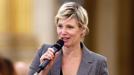 Maïtena Biraben, le 8 décembre 2015 au dîner annuel de la Fédération internationale des droits de l'homme, à Paris. (YANN BOHAC / SIPA)