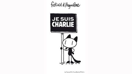 La mascotte "du festival d'Angoulême est Charlie elle aussi. 
 (Lewis Trondheim/9eArt+)