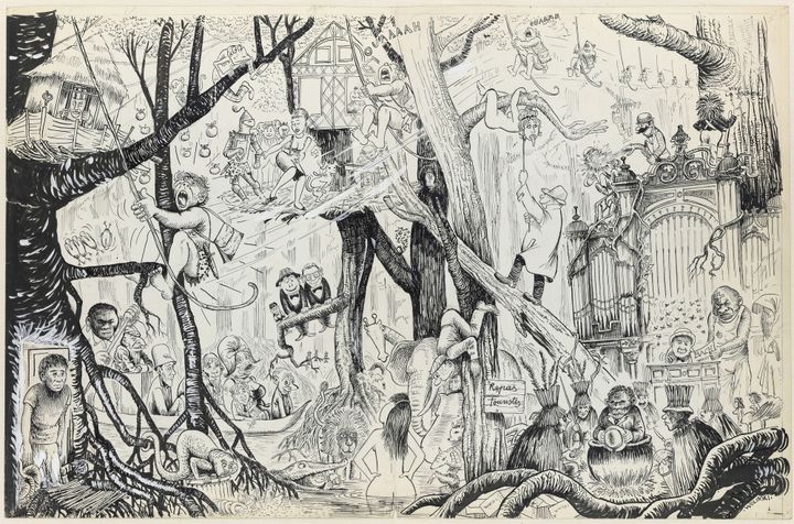 "La jungle" de Wolinski, dessin original, début 1960.
 (Wolinski)