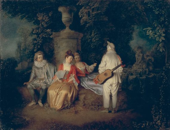 Antoine Watteau, "La Partie quarr&eacute;e" (vers 1713). Huile sur toile. San Francisco, Fine Arts Museum of San Francisco, Museum purchase, Mildred Anna Williams Collection. (THE FINE ARTS MUSEUMS OF SAN FRANCISCO, MILDRED ANNA WILLIAMS COLLECTION)