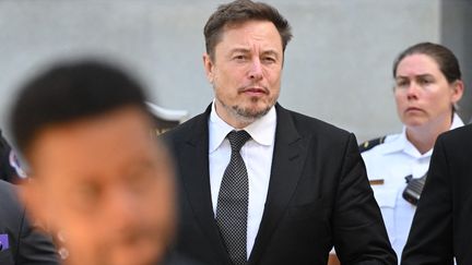 Le milliardaire sud-africain Elon Musk sort du Capitole, à Washington, le 13 septembre 2023. (MANDEL NGAN / AFP)