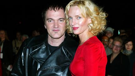 Le réalisateur Quentin Tarantino et l'actrice Uma Thurman lors de la sortie de Kill Bill 1, en octobre 2003. (MAXPPP / DPA-ZENTRALBILD)