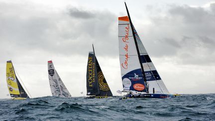 La course de voile du Défi Azimut à Lorient (Morbihan), le 24 septembre 2023. (FRANCOIS VAN MALLEGHEM / DPPI / AFP)