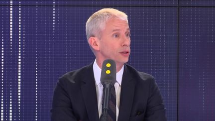 Franck Riester, ministre de la Culture, invité du "8h30 Fauvelle-Dély", vendredi 12 avril 2019.&nbsp; (FRANCEINFO / RADIOFRANCE)