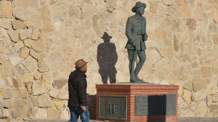 Une statue de Francisco Franco à Melilla en Espagne, le 6 décembre 2018. (ARTUR WIDAK / NURPHOTO)