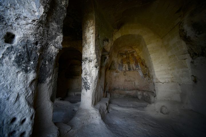 Une grotte de Matera, en 2018
 (Filippo MONTEFORTE / AFP)