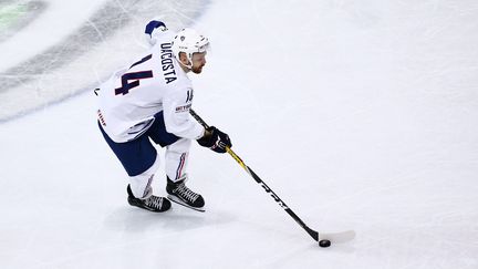 Stéphane Da Costa a réduit l'écart pour les Bleus face à la Lettonie. (THIERRY LARRET / MAXPPP)