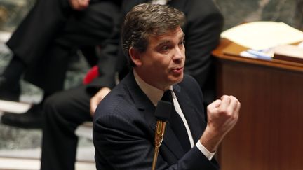 Le ministre du Redressement productif, Arnaud Montebourg, le 22 octobre 2013 &agrave; l'Assembl&eacute;e (Paris). (CHARLES PLATIAU / REUTERS)