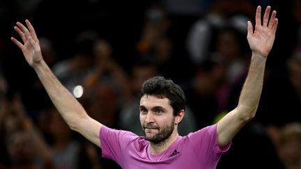 Gilles Simon a remporté son&nbsp;match contre Andy Murray lors du premier tour du tournoi de Paris-Bercy, le 31 oct (CHRISTOPHE ARCHAMBAULT / AFP)