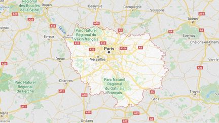 La région Île-de-France, dans le centre-nord de la France. (GOOGLE MAPS)