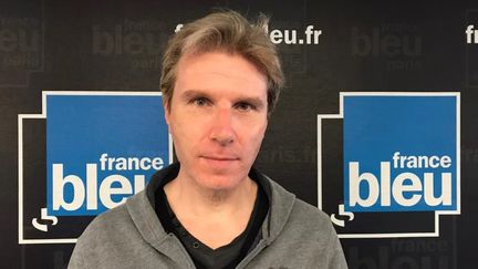 Jérôme Pimot, ex-livreur et porte-parole du CLAP 75, le 2 juin sur France Bleu Paris. (SOIZIC BOUR / RADIO FRANCE)