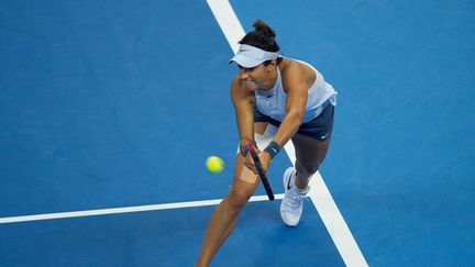 Caroline Garcia en demi-finale du tournoi de Pékin en Chine, le 7 octobre 2017. (NICOLAS ASFOURI / AFP)