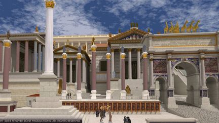 Une vue de la Rome antique virtuelle "Rome Reborn" ("Renaissance de Rome")
 (HANDOUT / ROME REBORN VIRTUAL REALITY PROJECT / FLYOVER ZONE PRODUCTIONS / AFP)