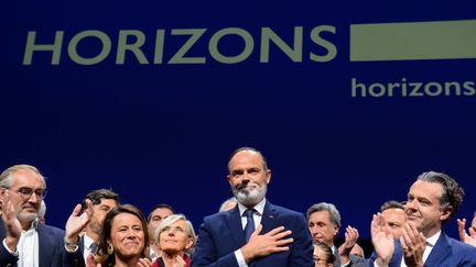 Le maire du Havre et ancien Premier ministre français Edouard Philippe, lors du lancement de son parti Horizons, au Havre (Seine-Maritime), le 9 octobre 2021. (JEAN-FRANCOIS MONIER / AFP)